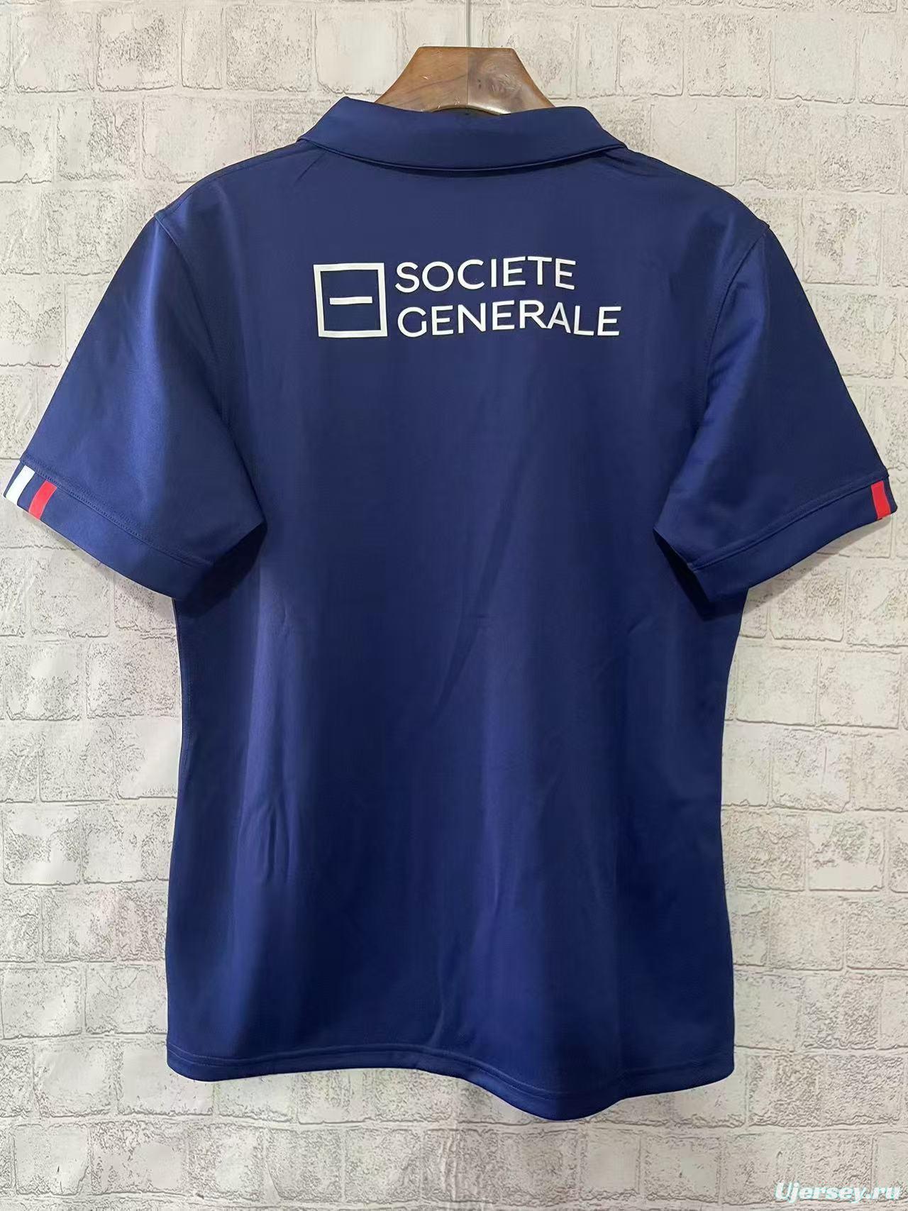 2025 France Navy Blue with Tricolor Stripes Home Jersey