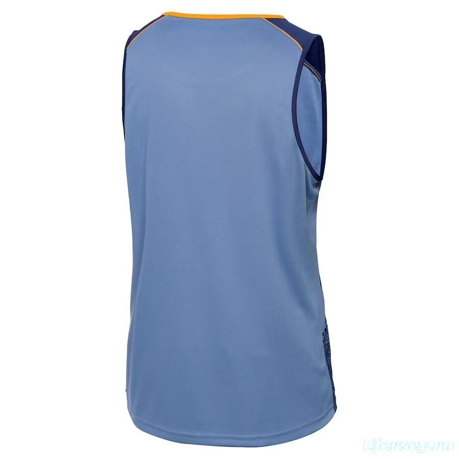 2026 Australia Wallabies Light Blue with Indigenous Art Design Training Singlet Jersey