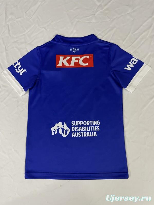 25/26 Kids Canterbury-Bankstown Bulldogs Blue with White V-Chevron Jersey