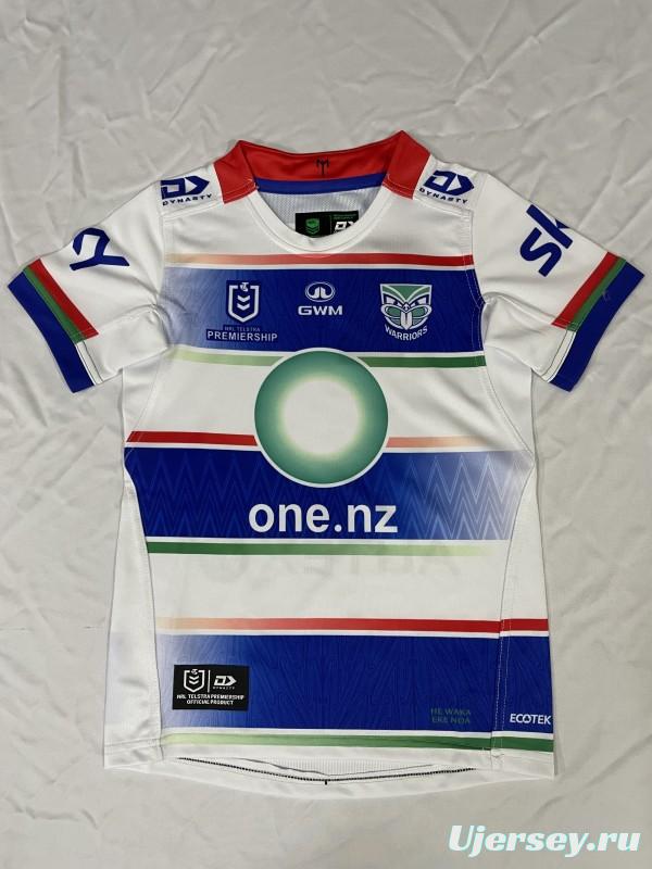 25/26 Kids New Zealand Warriors White with Rainbow Stripes Jersey