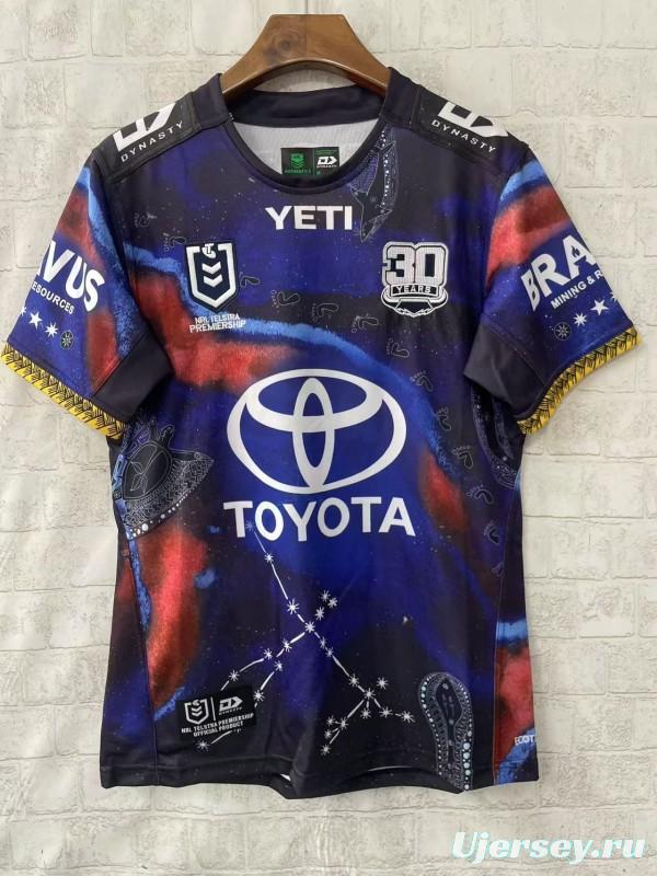 25/26 North Queensland Cowboys Navy with Indigenous Galaxy Design Jersey