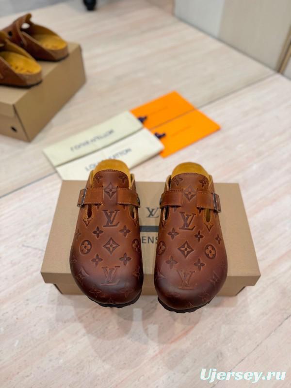 Louis Vuitton Louis Vuitton × BIRKENSTOCK Boston Closed-Toe Soft Sole Mule Slippers - KFY00300