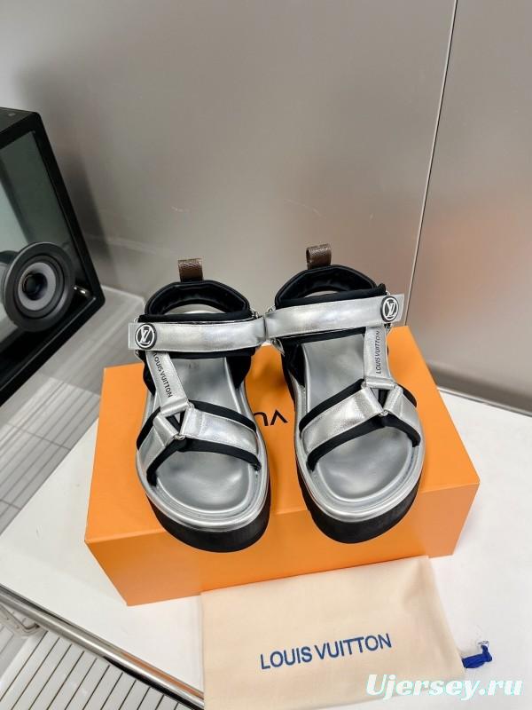 LV 2025/SS High-End Fashion Versatile Platform Sandals with Thick Sole for Height Increase and Slimming Effect - LY00