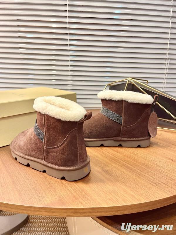 Brunello Cucinelli Winter New Snow Boots Sheepskin Bun Boots - AS00350