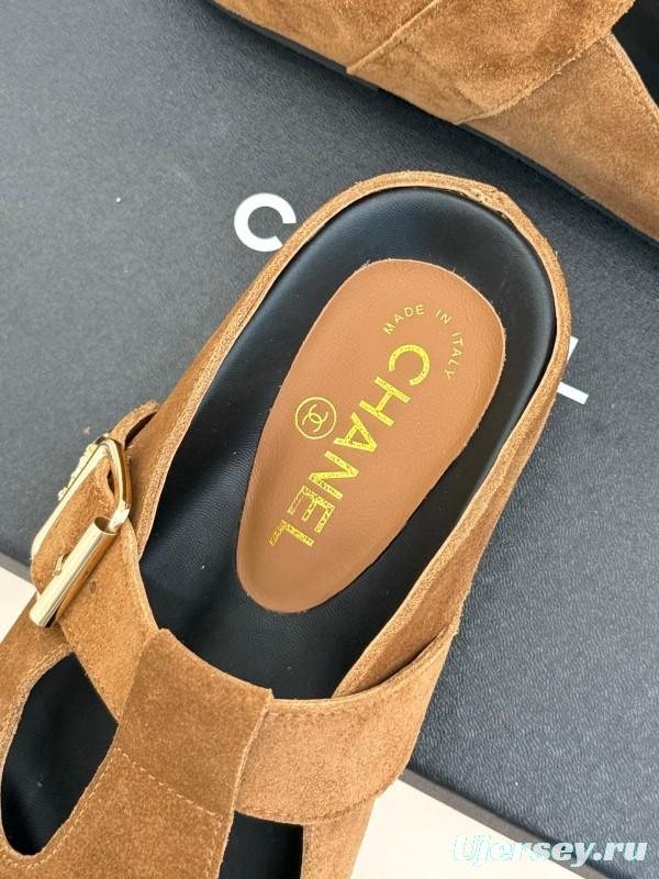 Chanel 2025 SS Minimalist Retro Birkenstock Sandals Half-Drag - KFY00280