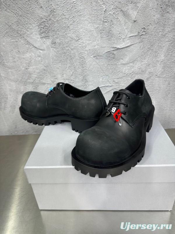 Adidas Derby Shoe, Slightly Asymmetrical Round Toe Lace-Up, Imported Cowhide Leather - AS00460