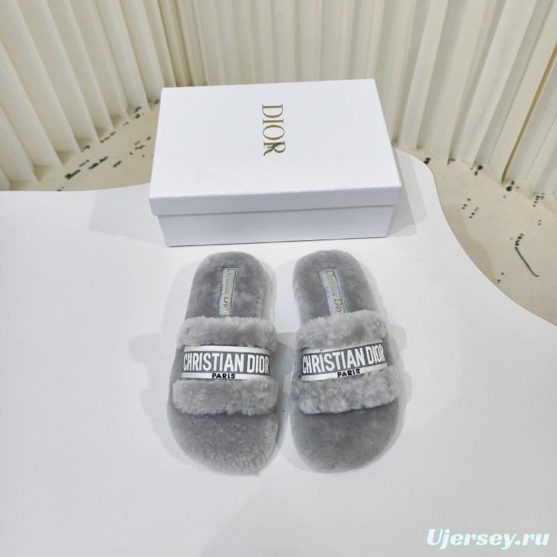 Dior Metal Buckle Wool Slippers Collection - LY00280
