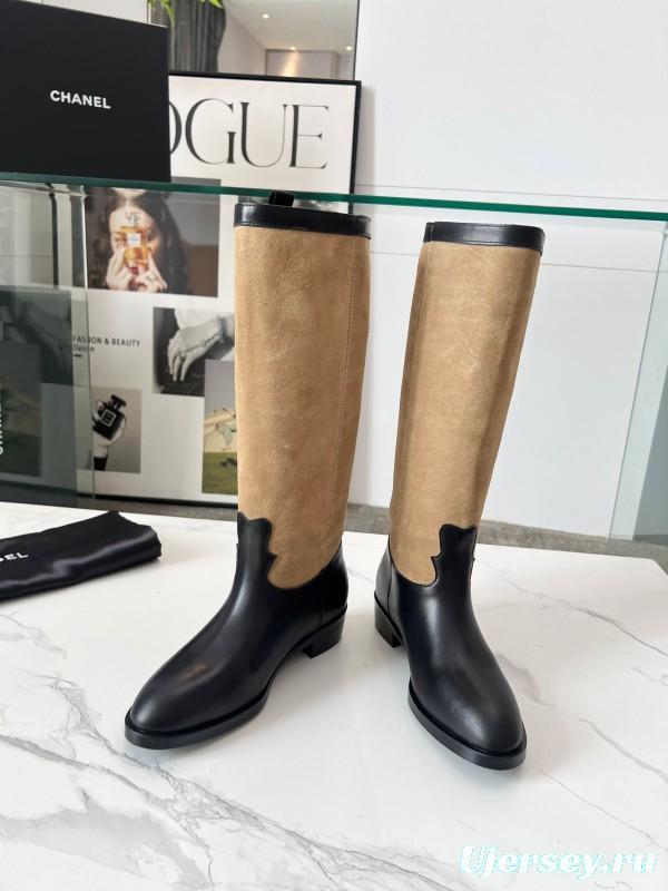 Adidas 2025 SS Western Suede Patchwork Slip-On Riding Boots - LY00400