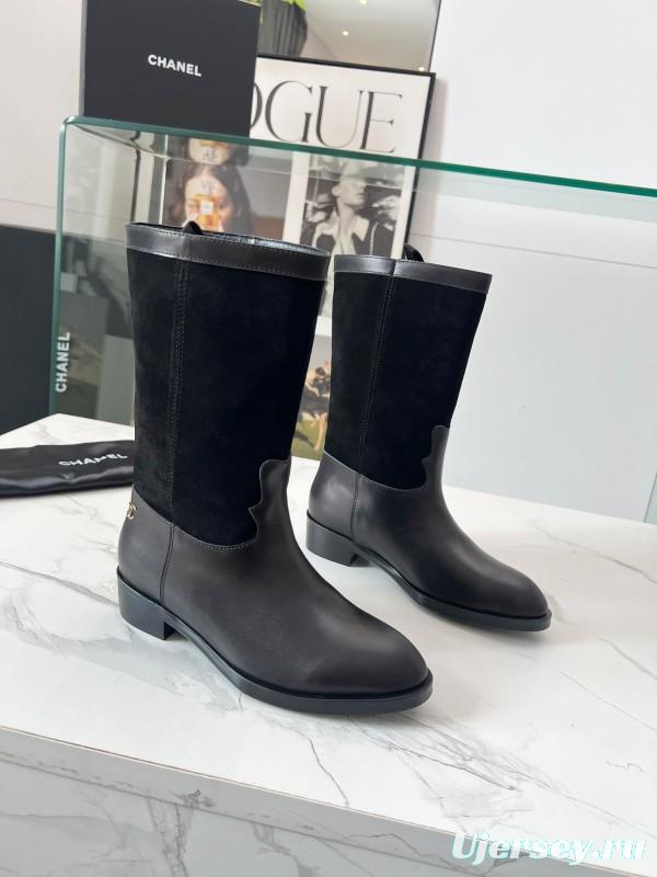 Adidas 2025 SS Suede Color-Block Slip-On Equestrian Boots Retro Western Cowboy Boots - LY00350