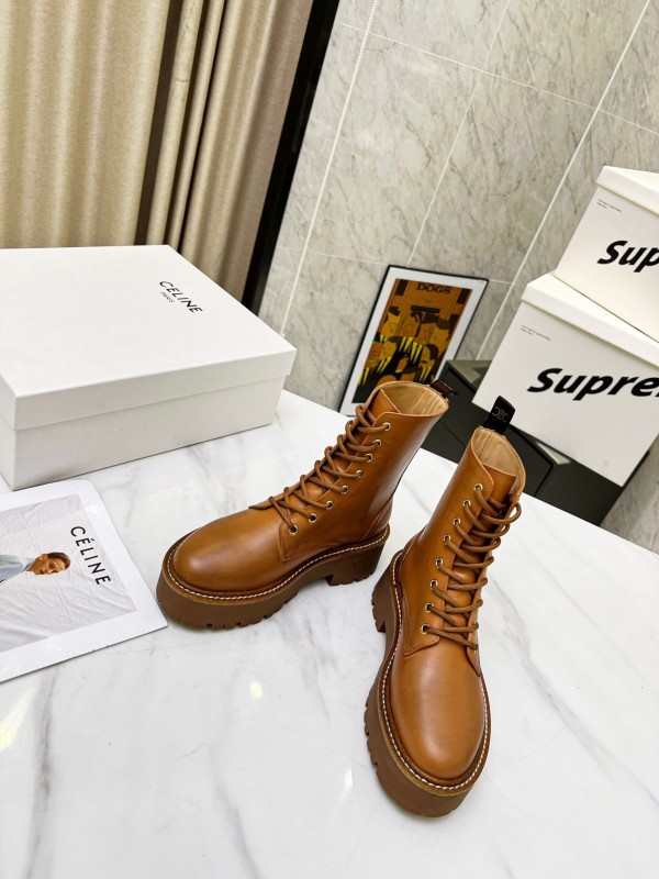 CELINE Triomphe Thin Strap Platform Ankle Boots - L Y00320