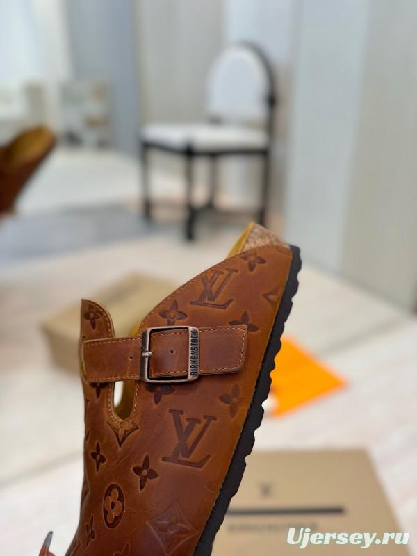 Louis Vuitton Louis Vuitton × BIRKENSTOCK Boston Closed-Toe Soft Sole Mule Slippers - KFY00300