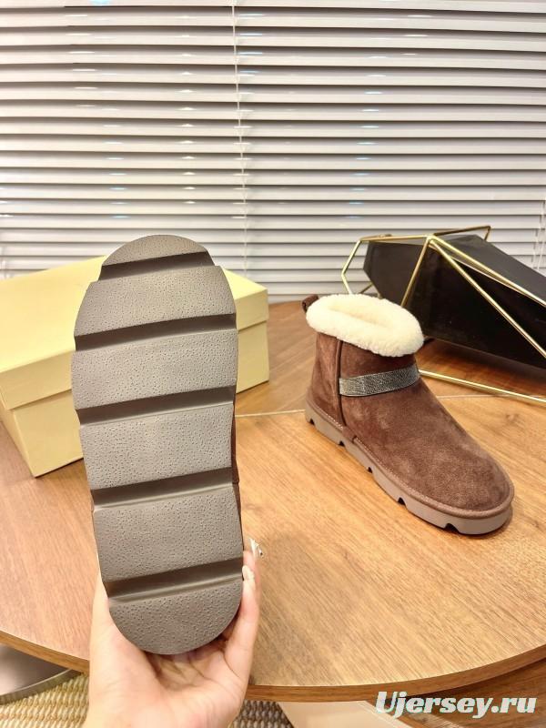 Brunello Cucinelli Winter New Snow Boots Sheepskin Bun Boots - AS00350