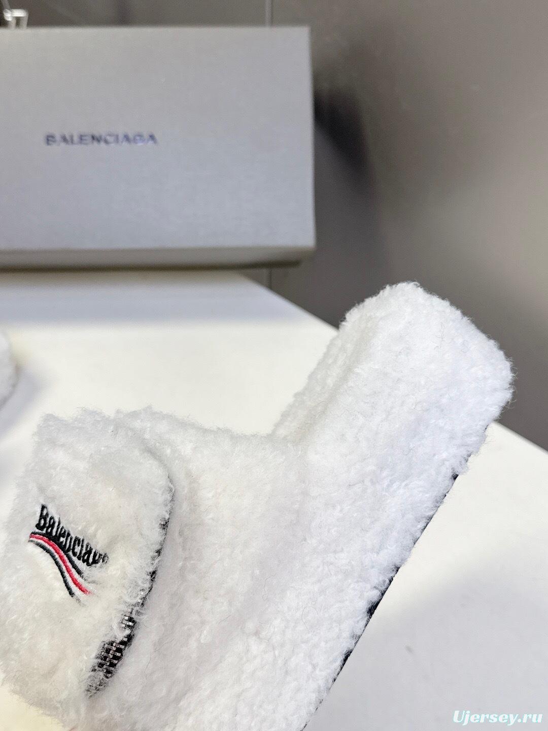 Balenciaga 2025 SS Couple Edition Coca-Cola Fur Slides - KFY00230