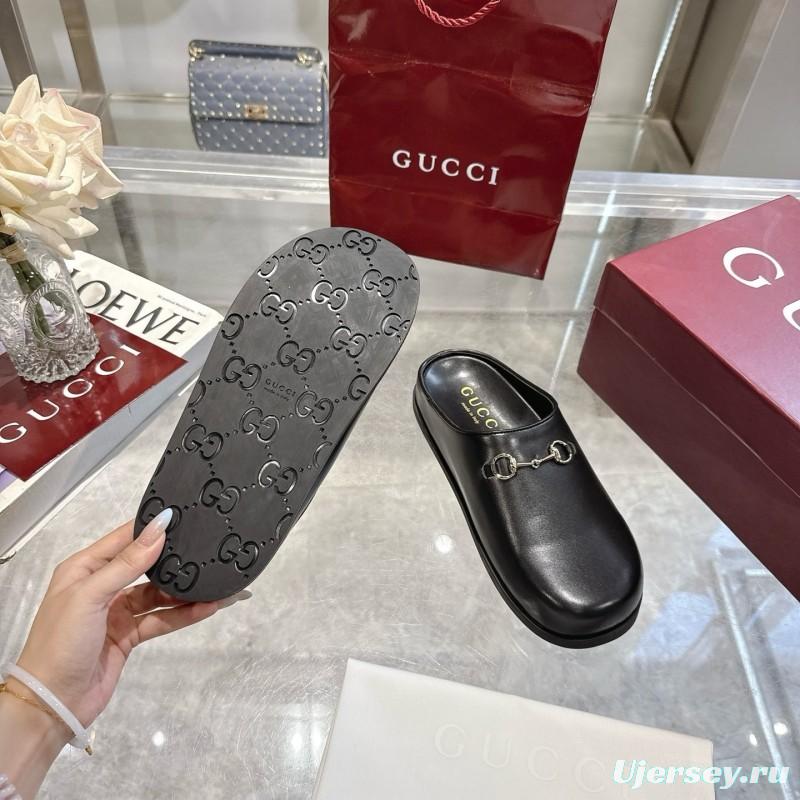 Gucci Camel Suede Horsebit Women's Barefoot Mules - LY00240