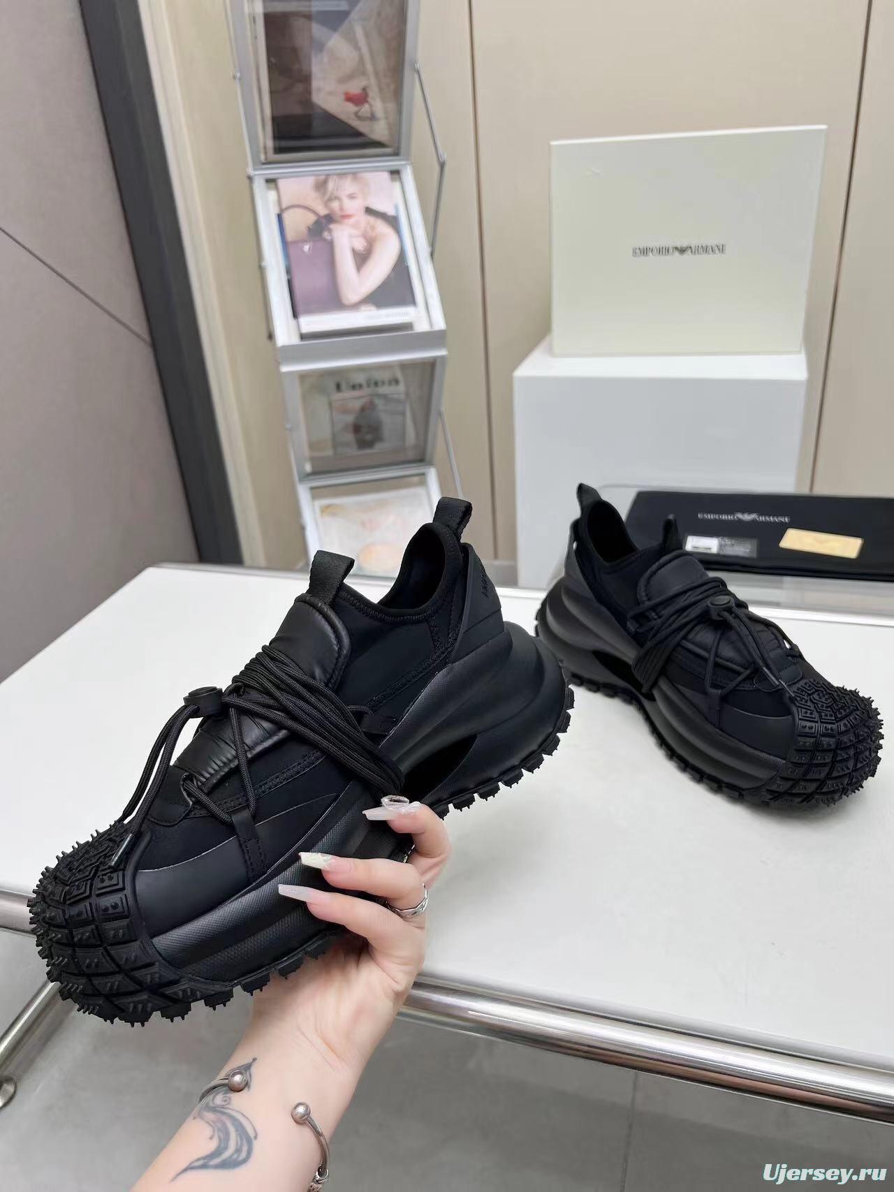 Armani 2025/SS Men's Sneakers with Tire Sole and Drawstring Design - LY00420