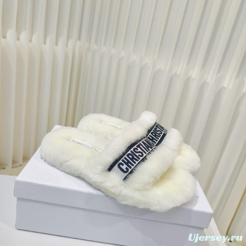 Dior Metal Buckle Wool Slippers Collection - LY00280