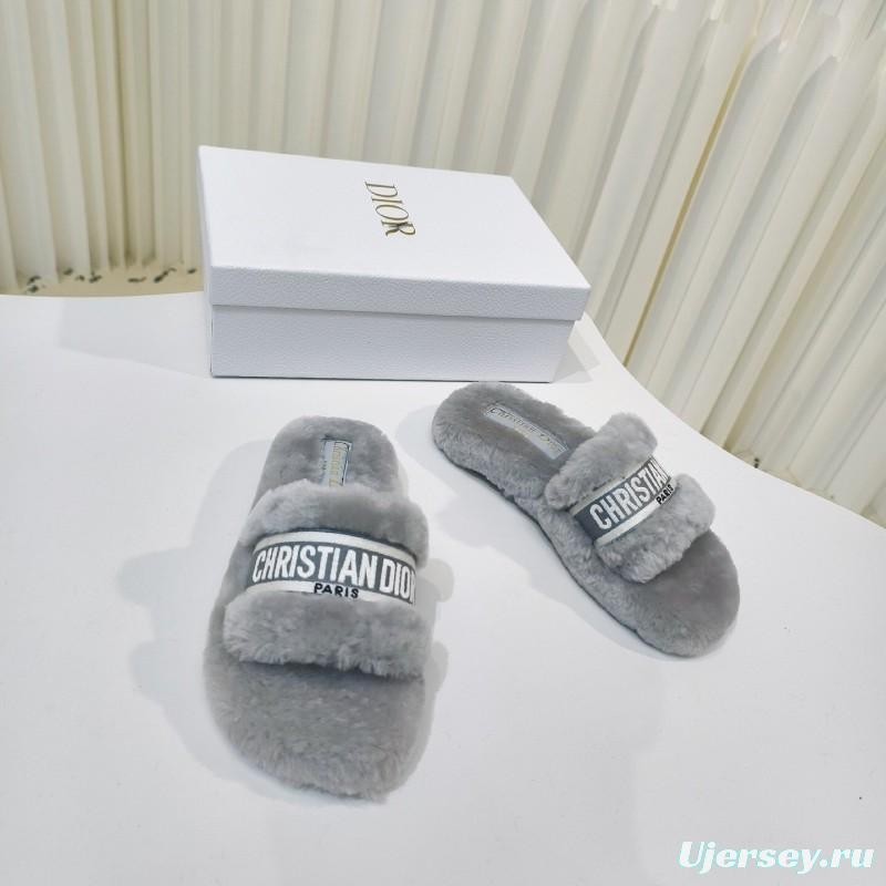 Dior Metal Buckle Wool Slippers Collection - LY00280