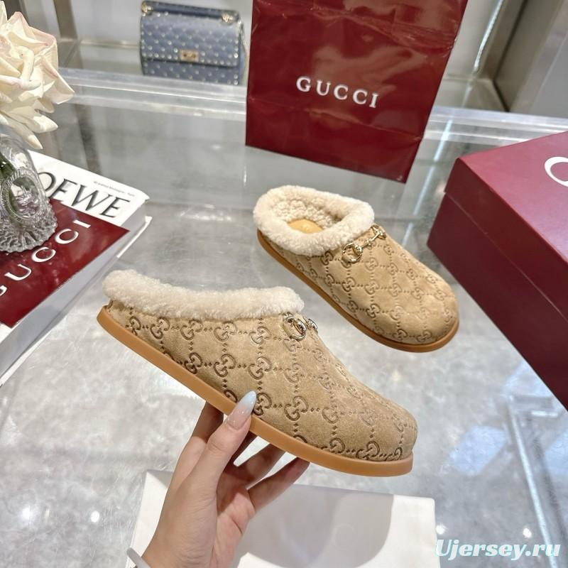Gucci 2025 SS Autumn Winter New Suede Leather Horsebit Detail Women Wool Loafers - LY00260