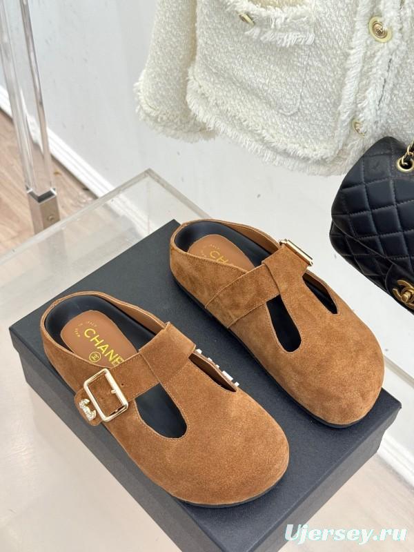 Chanel 2025 SS Minimalist Retro Birkenstock Sandals Half-Drag - KFY00280