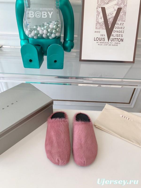Marni 2025/SS Mule Shoes with Pony Hair - LY00