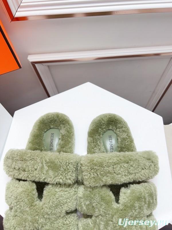 H Erijus Shoes 2025 Spring Summer Collection Genuine Fur Slippers - LY00270