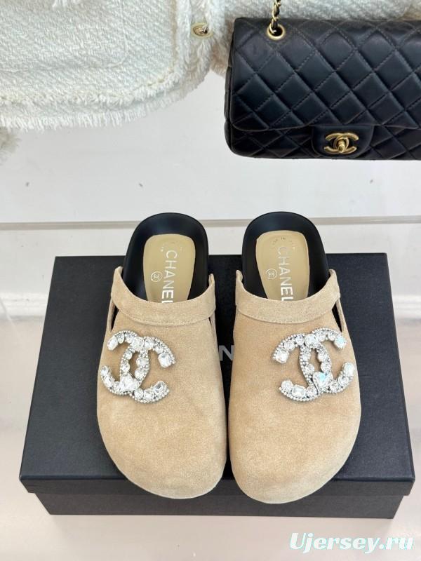 Chanel Classic CC Rhinestone Birkenstock Sandals - KFY00280