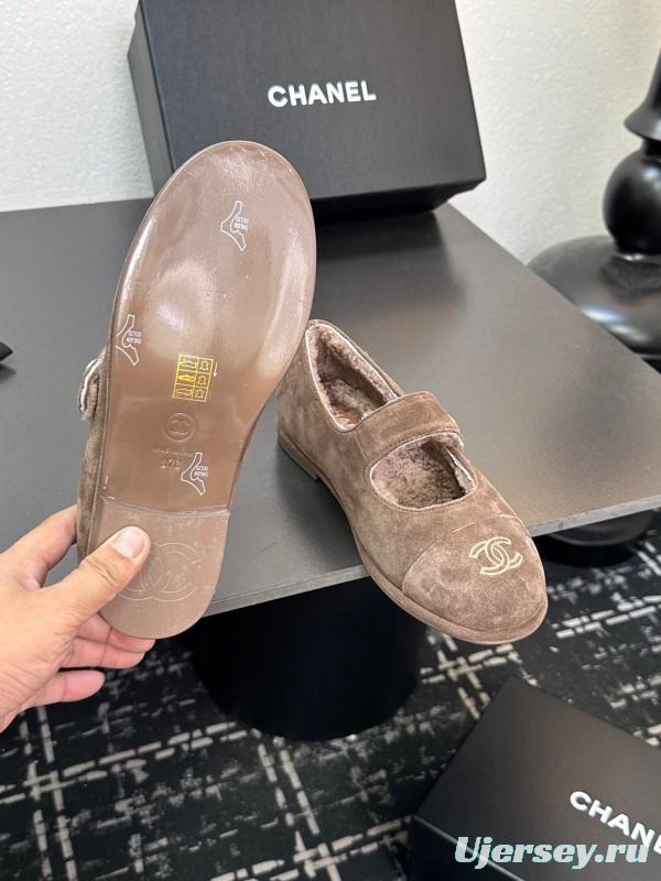 Chanel 2025/SS Autumn Winter New French Mary Jane Shoes Fur Shoes - KFY00300