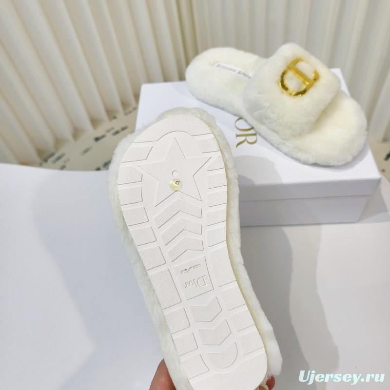 Dior Metal Buckle Wool Slippers Collection - LY00280
