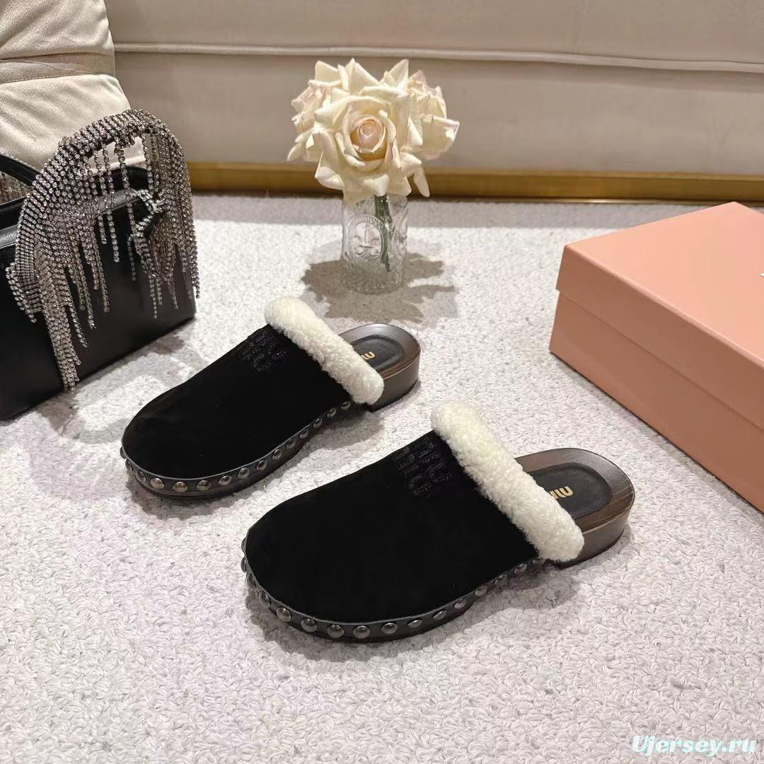 Miu Miu Cotton Shoes Sandals 2025 SS New Season Unique Washing Craft - LY00260