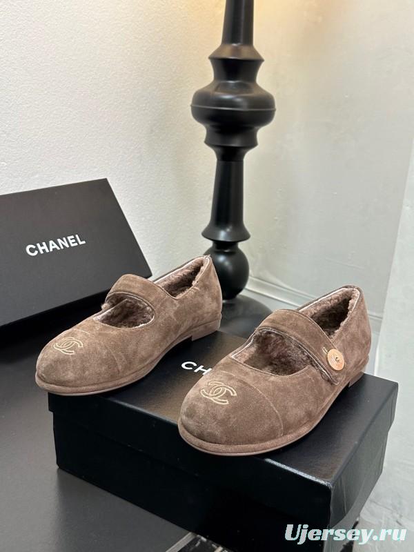 Chanel 2025/SS Autumn Winter New French Mary Jane Shoes Fur Shoes - KFY00300
