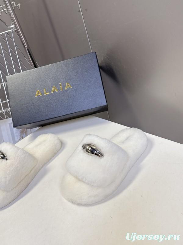 ALAÏA Fall/Winter 2025 Latest Fur Slippers - KFY00230