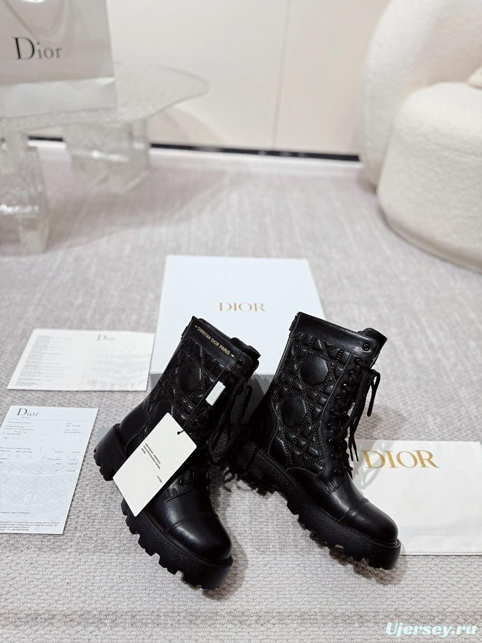 DIOR CHRONO Embroidered Motorcycle Ankle Boots - LY00390