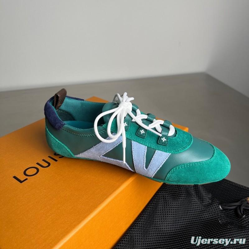 Lv Sneakerina 2025 SS Ballet Flat Low-Top Lace-Up Casual Shoes - YC