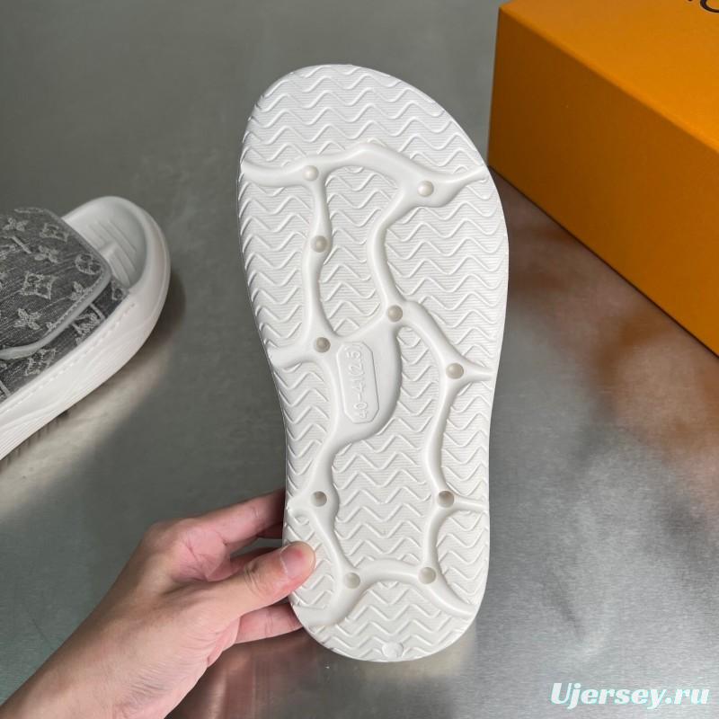Louis Vuitton Miami Mule Slippers with Hook and Loop Fastener - YC