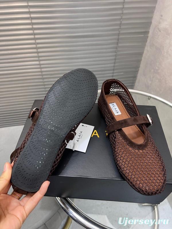 ALAIA 2025/SS New Color Mesh Flat Sandals Single Shoes - KFY00270