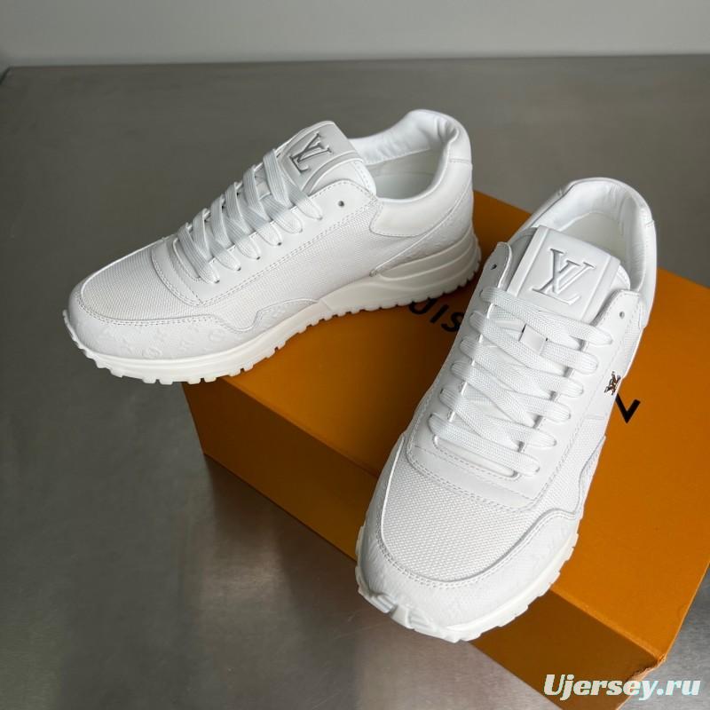 Louis Vuitton Run Away Leather Round Toe Lace-Up Low Top Casual Shoes - YC