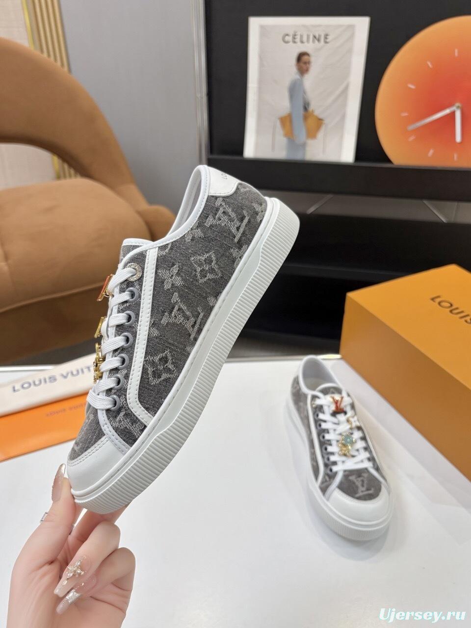 Louis Vuitton Lagoon Series Denim Sneakers with Monogram Embossing - AS00300