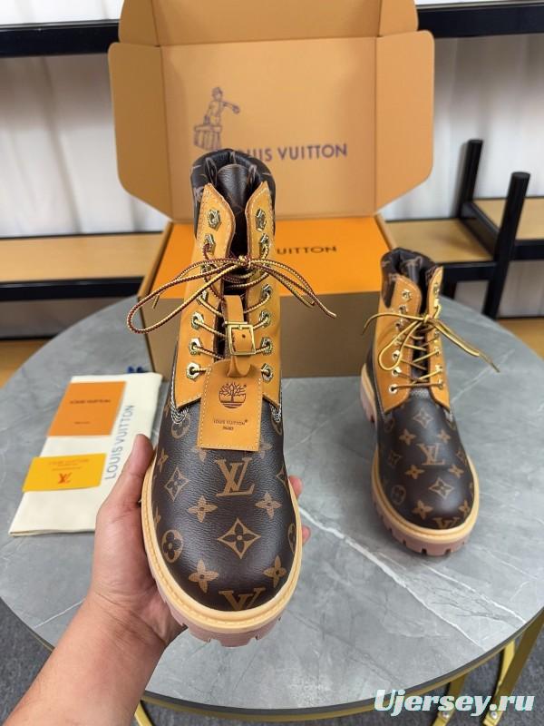 Timberland x LV Monogram Ankle Boots Waterproof Suede Leather - LY00380