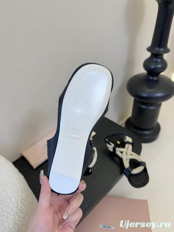 Miu 2025/SS Fashion Week Rope Woven Sandals - KFY00330