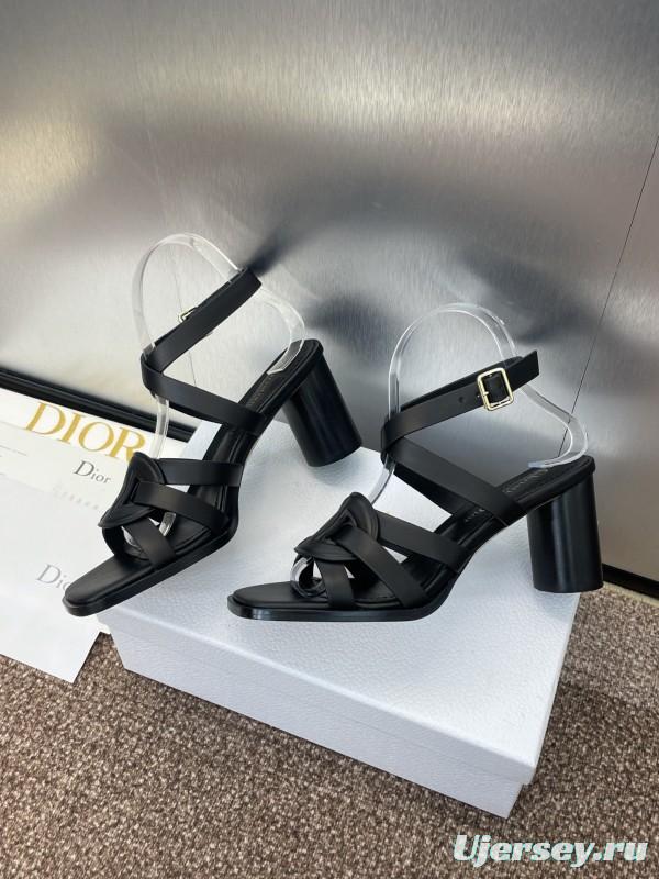 Dior D-Club Jelly Color Hollow Layered Cross Strap High Heel Women's Shoes - KFY00290