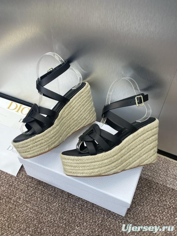 Dior D-Club Jelly Color Hollow Layered Cross Strap Platform High Heel Women's Shoes - KFY00290