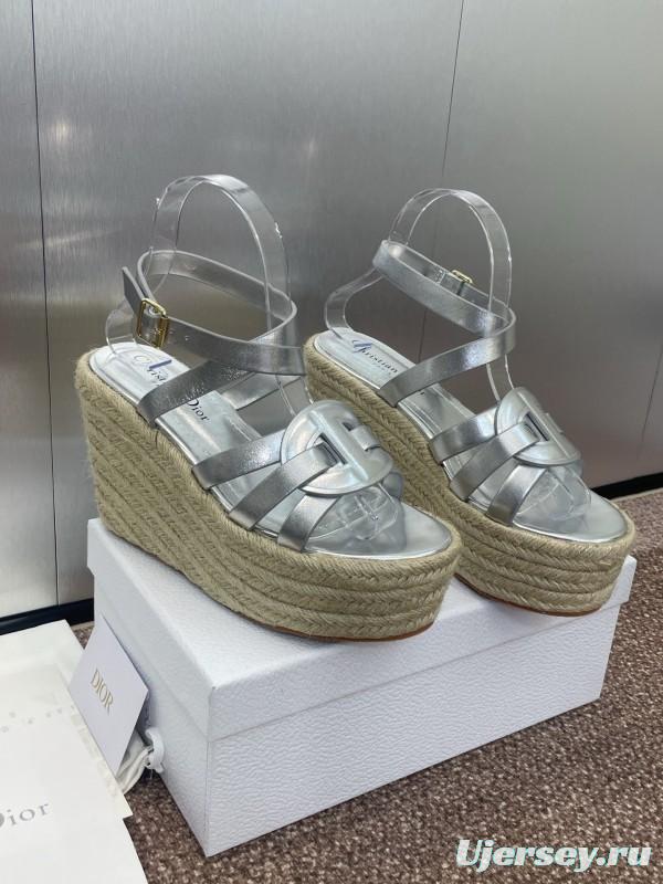 Dior D-Club Jelly Color Hollow Layered Cross Strap Platform High Heel Women's Shoes - KFY00290