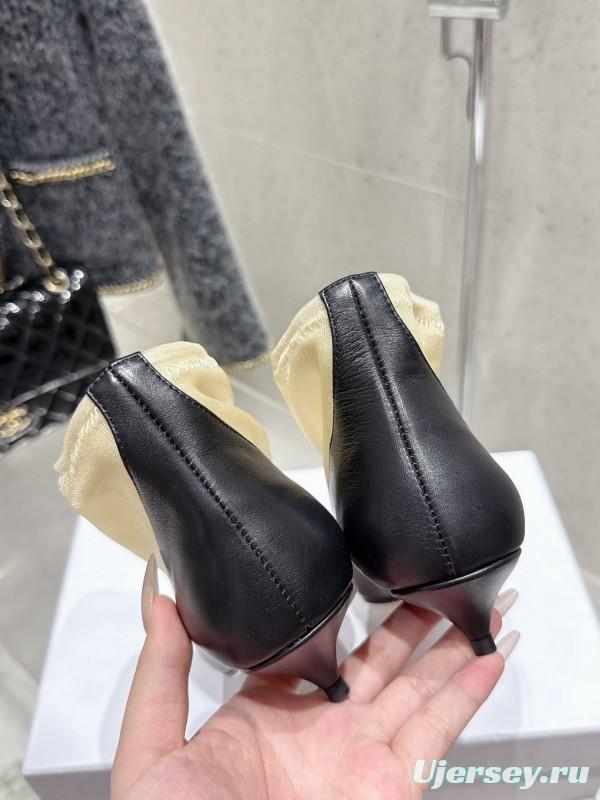 THEROW 2025SS French Retro Simple Style Mesh Kitten Heel Sandals - KFY00320