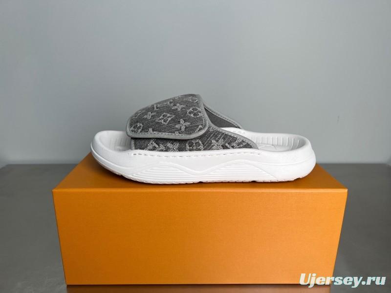 Louis Vuitton Miami Mule Slippers with Hook and Loop Fastener - YC