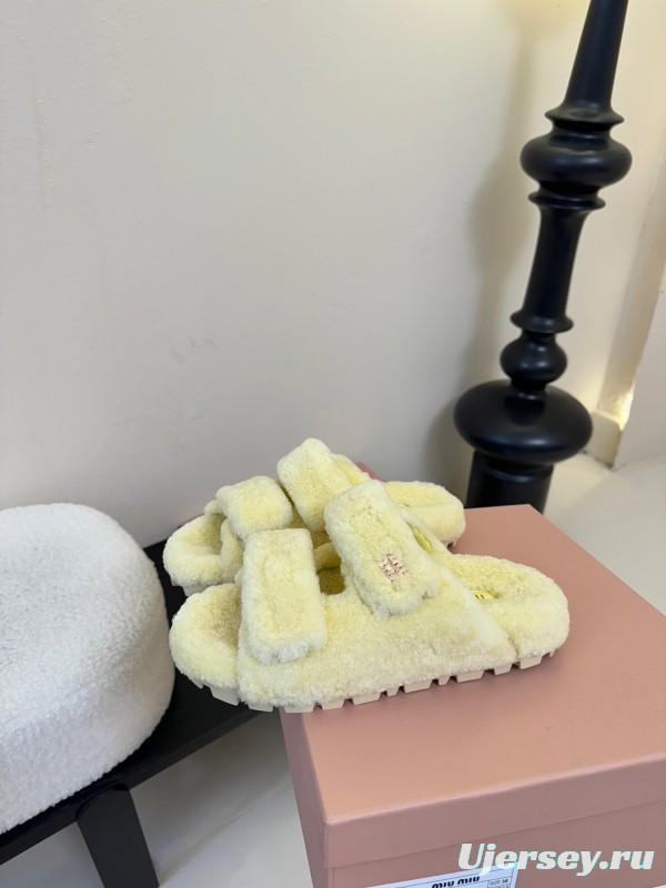 Miu Miu 2025 SS Fur Slides - KFY00310