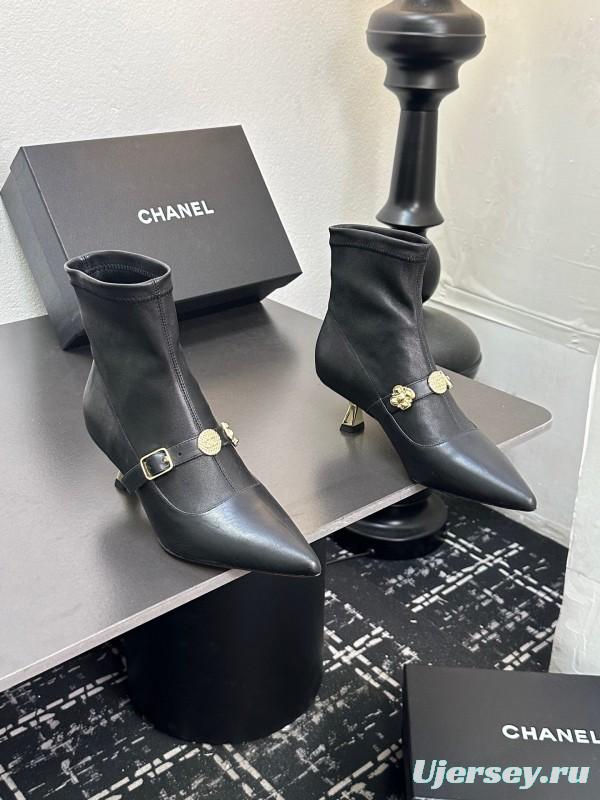 Chanel 2025/SS 24B Autumn Winter New High Heel Bow Sock Boots - LY00380