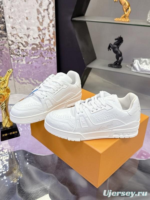 Louis Vuitton LV Trainer Maxi Sneakers Series with Ostrich Pattern - AS00400