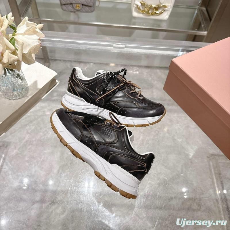 Miu Miu 2025 SS Dad Shoes Retro Style Athletic Sneakers - KFY00300/KFY00320