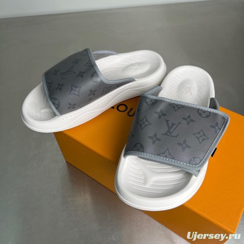 Louis Vuitton Miami Mule Slip-On Sandals with Hook-and-Loop Fastening - YC