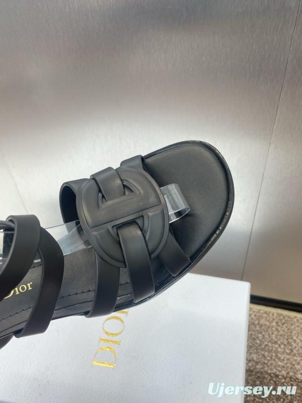 Dior D-Club Jelly Color Hollow Layered Cross Strap Mid Heel Women Shoes - KFY00290